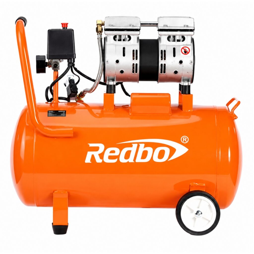 Compresor de Aire Silencioso 50 Litros 1 HP 110 PSI Uso Dental y Taller Redbo