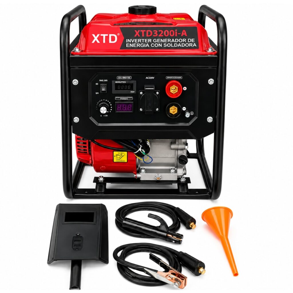 Motosoldador Inverter A Gasolina 180 Amperes y Generador 2000 Watts