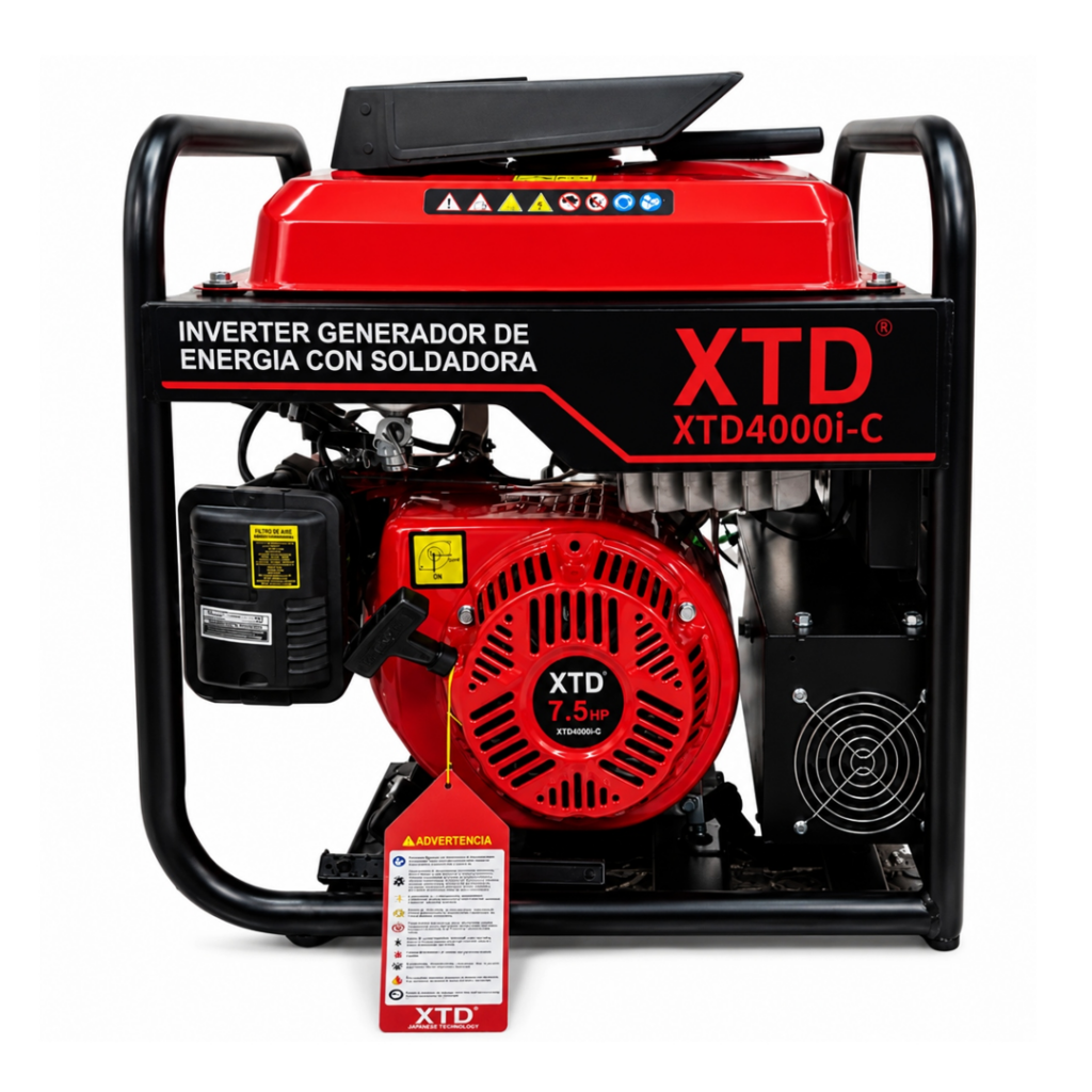Motosoldador Inverter a Gasolina 220A 3200W para Construcción y Faena XTD4000i-C