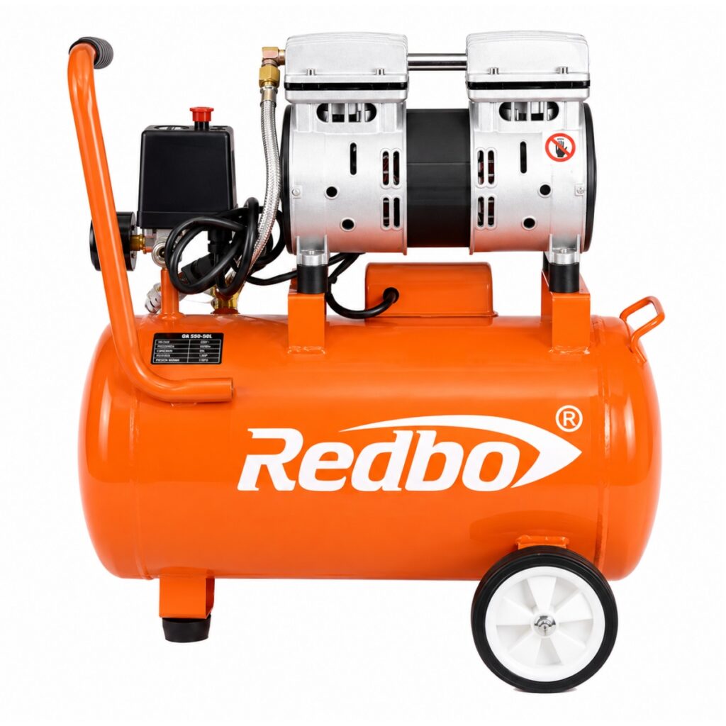 Compresor de Aire Silencioso 25 Litros 1 HP 110 PSI Uso Dental y Taller Redbo
