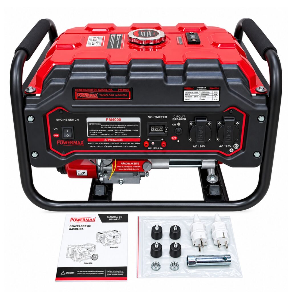 Generador Eléctrico a Gasolina 3800W 220V Partida Manual Power Max