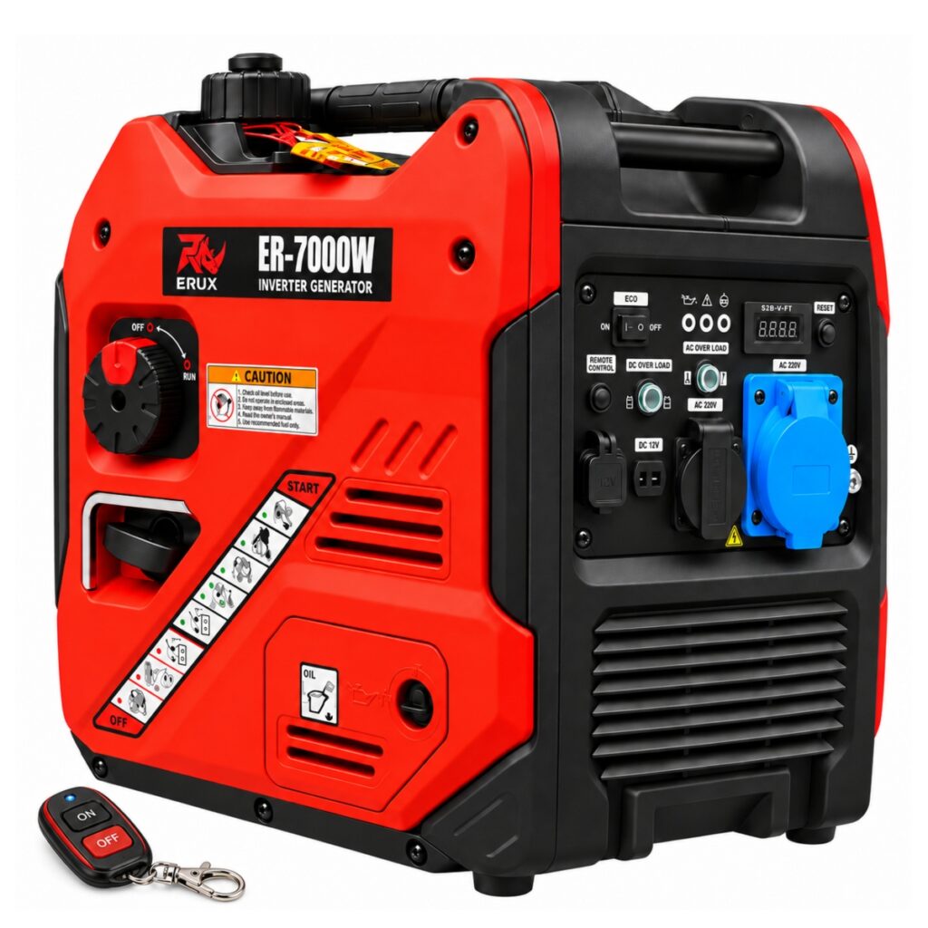 Generador Inverter 7000W Insonoro Partida Eléctrica y Control Remoto ERUX
